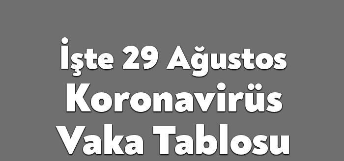 Sağlık Bakanlığı'nın açıkladığı 29 Ağustos 2021 Pazar gününün corona virüsü