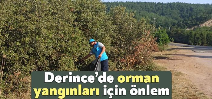 Derince Belediyesi ekipleri olası yangınların önüne geçmek için ilçedeki ormanlık