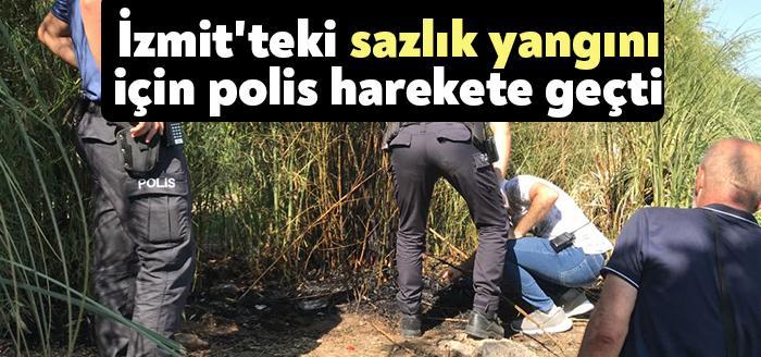 İzmit’te sahil şeridinde bulunan sazlık alanda çıkan yangında, biri kadın