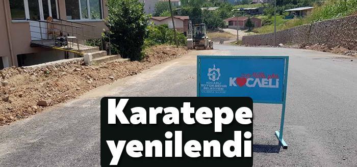 Kocaeli Büyükşehir Belediyesi tarafından Kartepe Arslanbey Mahallesi Karatepe Caddesi’nde kaldırım,