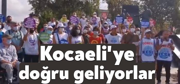 Toplu İş Sözleşmesi görüşmelerinde hükümetin açıkladığı teklife karşı Ankara'ya yürüyen