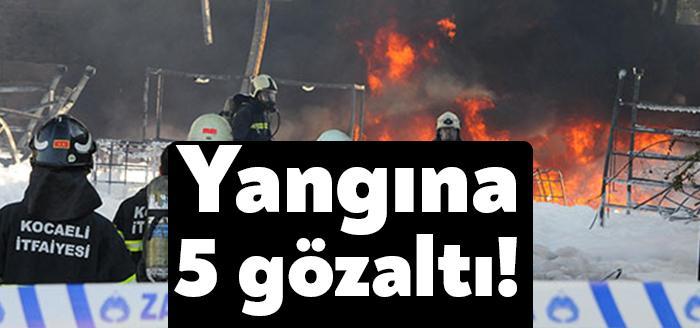 Kocaeli'nin Kartepe ilçesinde, döşeme ve zemin kaplaması üretimi yapılan, şu an kullanılmayan fabrikanın hurda malzemelerinin