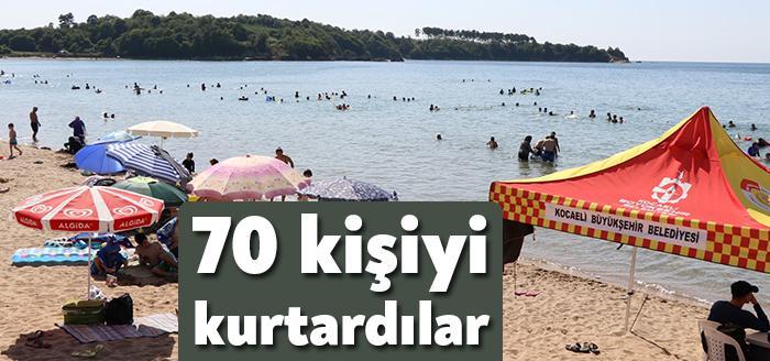 Kocaeli Büyükşehir Belediyesi’nin sorumluluğunda bulunan halk plajlarında boğulma tehlikesi atlatan