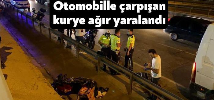 Kocaeli'nin Gebze ilçesi D-100 Karayolu'nda otomobil ile çarpışarak yola savrulan