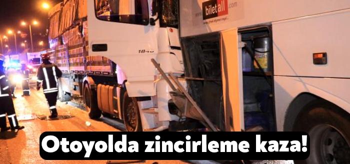 Kocaeli Haber - Kocaeli'nin Derince ilçesi TEM Otoyolu'nda yolcu otobüsü,