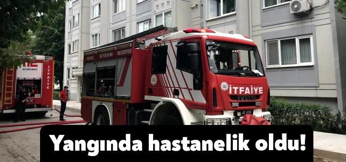 Kocaeli'nin İzmit ilçesinde 5 katlı binanın 2. katında çıkan yangın