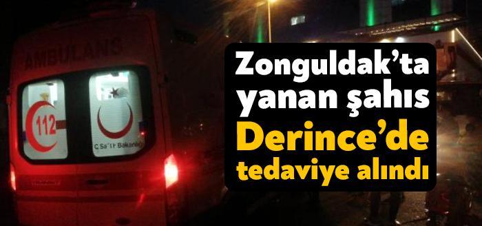 Zonguldak'ın Ereğli ilçesinde çıkan yangında bir kişi ağır yaralandı. Ağır