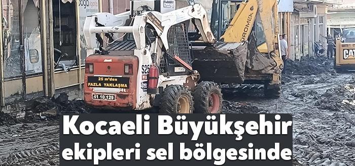 Kocaeli Büyükşehir ekipleri sel felaketinin yaşandığı Kastamonu’da, sel sonrası oluşan