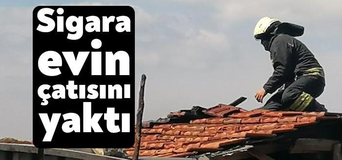 Kocaeli'nin Gebze ilçesinde söndürülmeden bırakılan sigaradan çıkan ateş bir evin