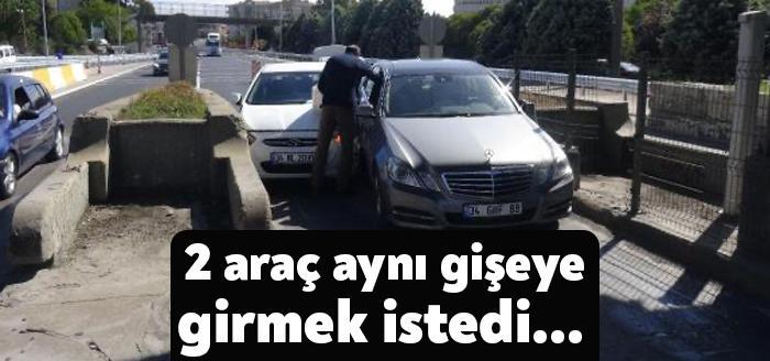 İzmit'te, TEM yolu gişelerine aynı anda giriş yapmak isteyen 2