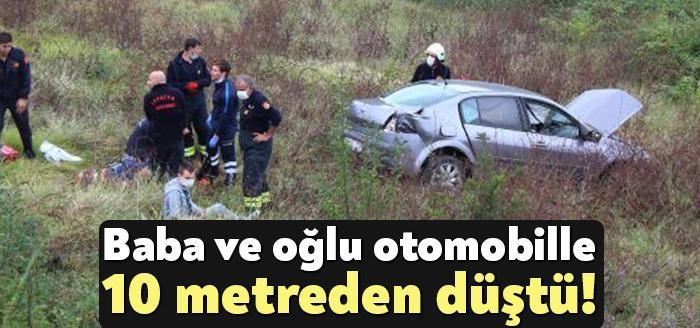 Kocaeli Haber- Kocaeli'nin Başiskele ilçesinde, otomobilin 10 metreden şarampole yuvarlanması