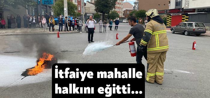 Kocaeli Büyükşehir Belediyesi İtfaiyesi, Çayırova Atatürk Mahallesi sakinlerine yangınla mücadele