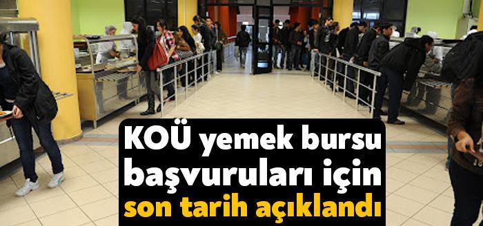 Kocaeli Üniversitesi'nden önceki gün yemek bursu başvuruları ile bir açıklama