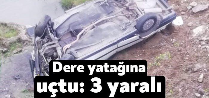 Kocaeli Haber- Kartepe Uzuntarla'da kontrolden çıkan otomobilin dere yatağına uçması