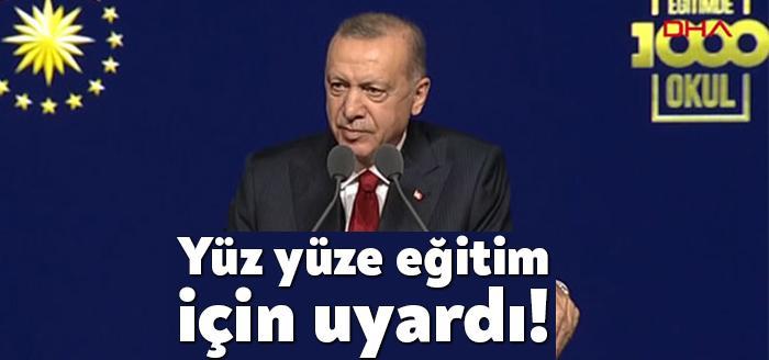 Cumhurbaşkanı Erdoğan, yüz yüze eğitime devam edileceğini belirterek, vatandaşlara kış