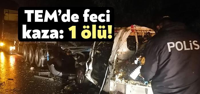 kocaeli haber tem de emniyet seridinde duran tir a kamyonet carpti 1 olu