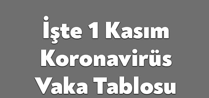 Sağlık Bakanlığı'nın açıkladığı 1 Kasım 2021 Pazartesi gününün corona virüsü