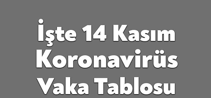 Sağlık Bakanlığı'nın açıkladığı 14 Kasım 2021 Pazar gününün corona virüsü