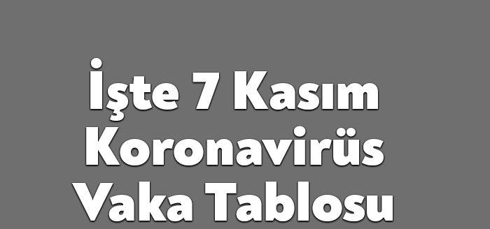 Sağlık Bakanlığı'nın açıkladığı 7 Kasım 2021 Pazar gününün corona virüsü