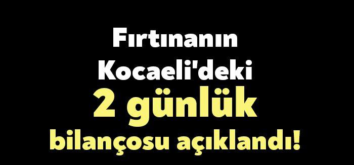 Kocaeli Haber- Kocaeli Valiliği, 2 gün devam eden fırtına sonrası