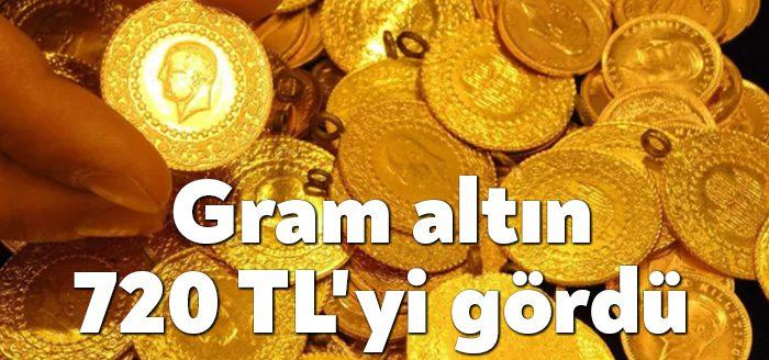 Gram altın, dolar/TL'deki yükselişle beraber rekor tazeleyerek 720 TL'nin üzerini