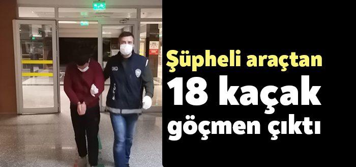 Kocaeli Haber- Kocaeli’de polis ekiplerince durdurulan bir araçta 18 düzensiz