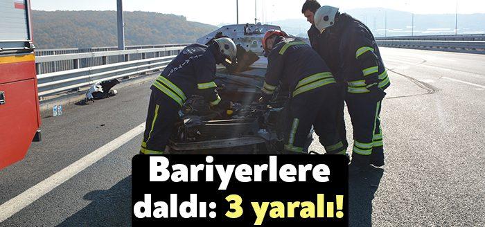 Kocaeli Haber- Kuzey Marmara Otoyolu Kocaeli geçişinde sürücüsünün direksiyon hakimiyetini
