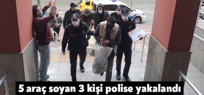 İzmit’te park halindeki 5 ayrı araçtan hırsızlık yaptıkları belirlenen 3