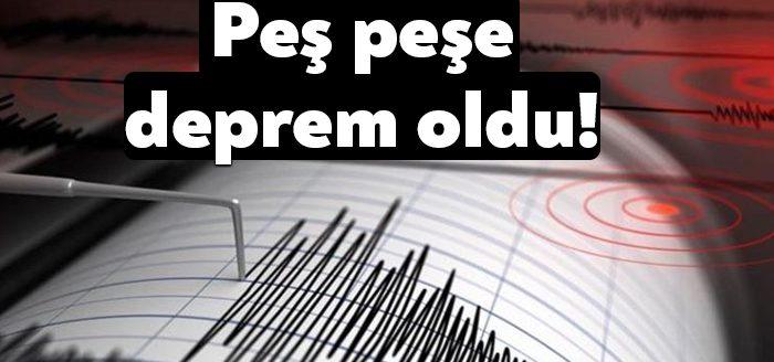 AFAD tarafından yapılan açıklamaya göre Akdeniz'de 4.9 ve 5.5 büyüklüğünde
