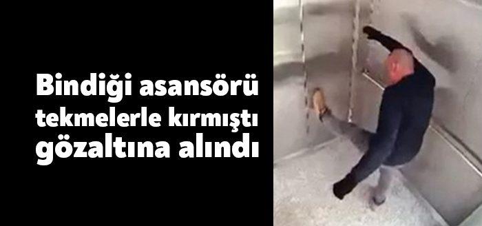 Kocaeli'de bindiği asansöre tekme atarak kullanılamaz hale getiren şahıs, polis