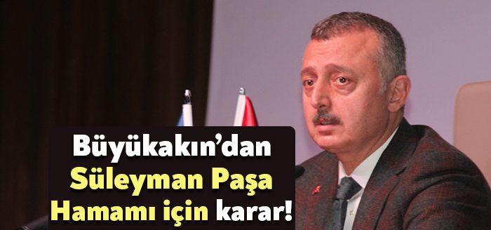 Kocaeli Büyükşehir Belediyesi’nde Süleyman Paşa Hamamı'nın tahsisinin iptali ile ilgili