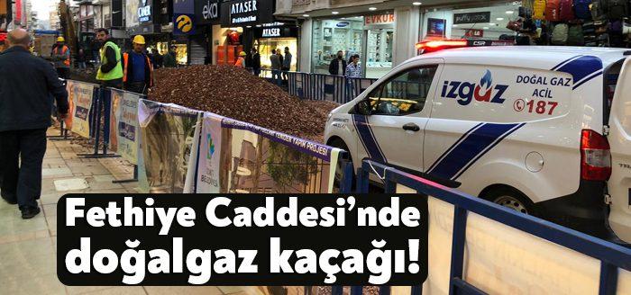 İzmit Belediyesi tarafından yenileme çalışması gerçekleştirilen Fethiye Caddesi’nde bir doğalgaz