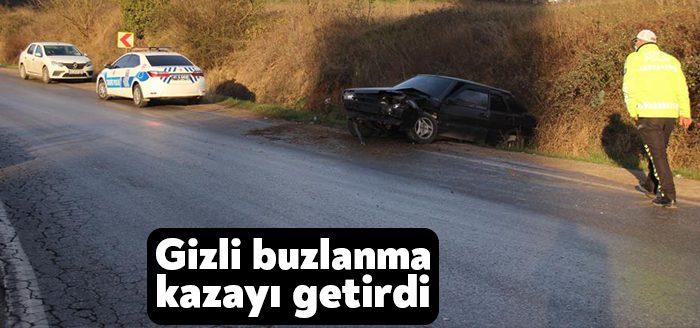 Kocaeli’de gizli buzlanmadan dolayı kayganlaşan yol kazaya sebep oldu. Yol
