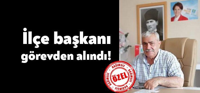 İYİ Parti Çayırova İlçe Başkanı Mehmet Şeref Uzunal görevden alındı.