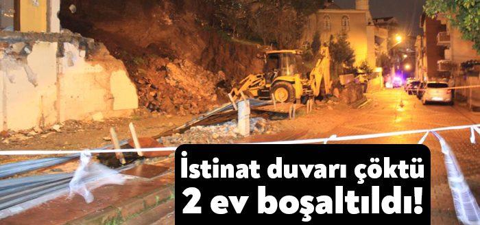 Kocaeli’de inşaat alanındaki iş makinasının toprağı fazla almasıyla istinat duvarı
