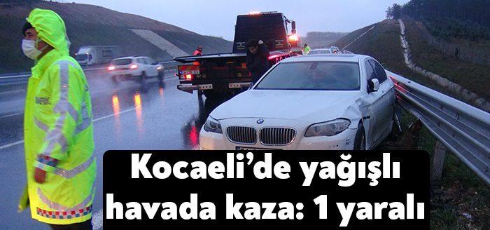 Kocaeli’nin Körfez ilçesi Kuzey Marmara Otoyolu’nda yağış sebebiyle meydana gelen