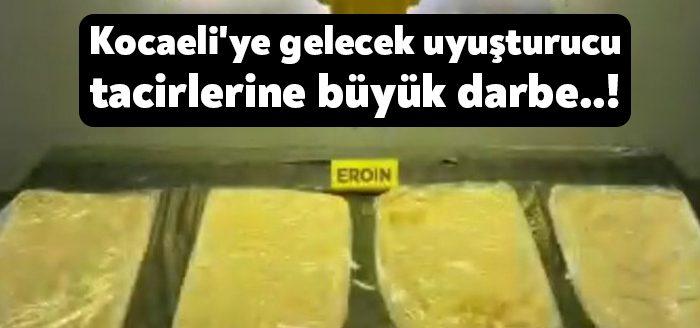 Malatya’da polis ekiplerince bir yolcu otobüsünde yapılan aramada Kocaeli'ye getirilmek