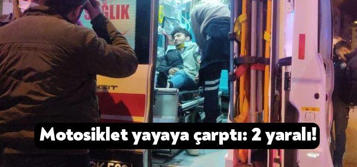 Kocaeli’nin Gebze ilçesinde motosikletin çarptığı yaya ile yola savrulan motosiklet