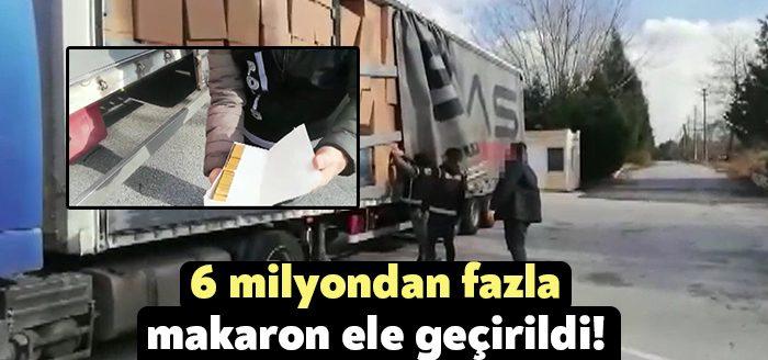 Kocaeli'nin İzmit ilçesi TEM Otoyolu'nda durdurulan tırda yapılan aramada 6