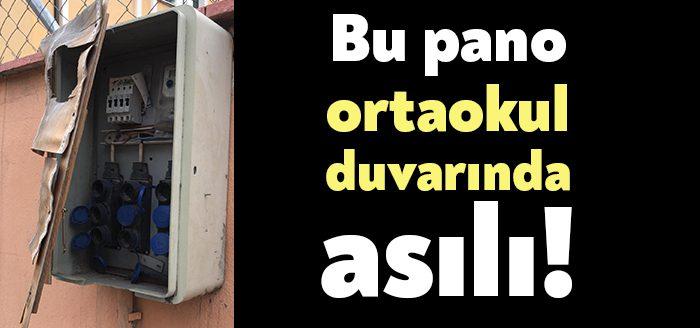 Kocaeli’nin Gölcük ilçesinde bulunan Değirmendere Atatürk Ortaokulu’nun dış duvarındaki elektrik