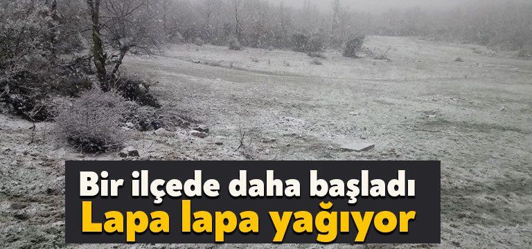 Kocaeli'nin Körfez ilçesinde bulunan İlimtepe'de yoğun kar yağışı başladı.