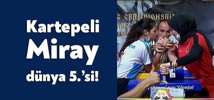 Kartepe Belediyesporlu Miray Aktoprak Dünya Bilek Güreşi Şampiyonası’nda dünya beşincisi