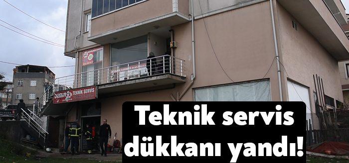 Kocaeli'nin Darıca ilçesinde bulunan bir teknik servis dükkanında çıkan yangın,
