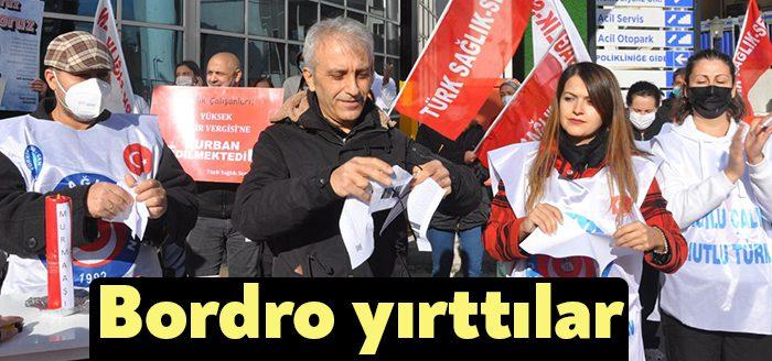 Türk Sağlık Sen Kocaeli Şubesi, Gebze Fatih Devlet Hastanesi önünde