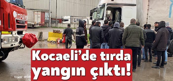 Kocaeli’nin Gebze ilçesinde bir tırın sürücü kabininde çıkan yangın, itfaiye