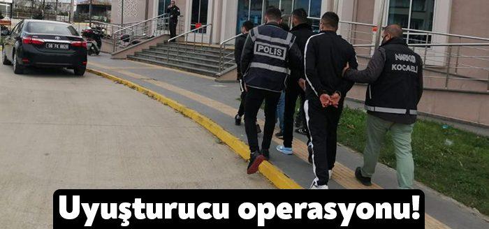 Karamürsel ve Gölcük’te polis ekiplerince düzenlenen uyuşturucu operasyonunda değişik miktarlarda