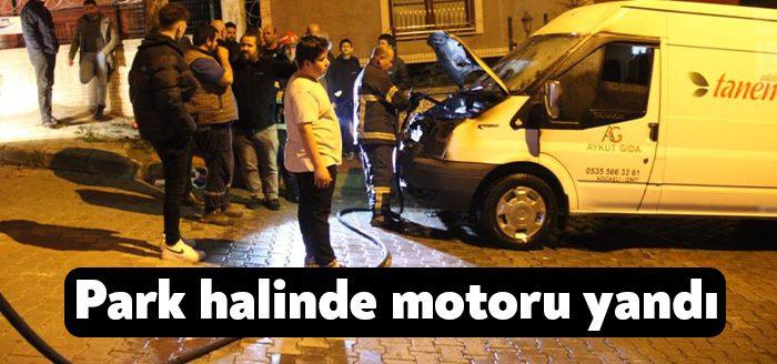 Kocaeli’nin İzmit ilçesinde park halindeki ticari aracın motoru bilinmeyen bir