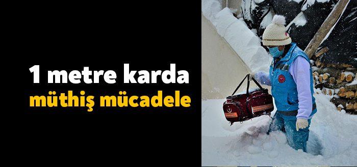 Kocaeli'de zorlu kış şartlarında hastaneye gidemeyen hastalar için yollara düşen