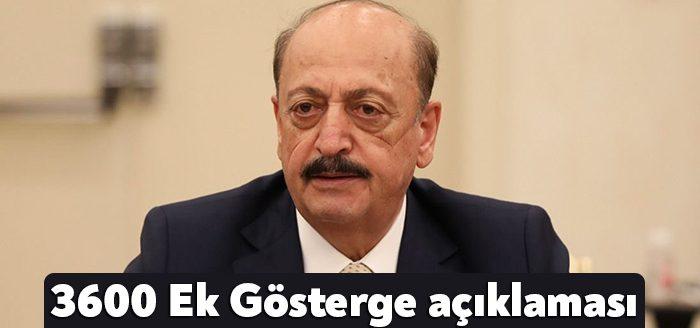 Çalışma ve Sosyal Güvenlik Bakanı Vedat Bilgin, 3600 ek gösterge