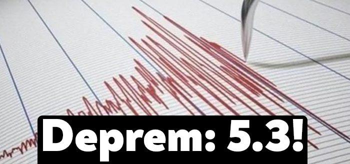 Ege Denizi, Yunanistan açıklarında 5,3 büyüklüğünde bir deprem meydana geldi.